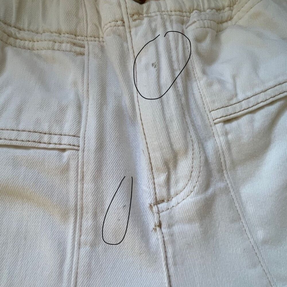 We The Free Effie Denim Pocket Shorts Cream Size XS - Picture 10 of 11